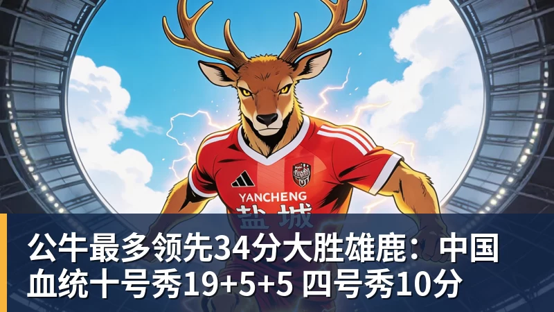 公牛最多领先34分大胜雄鹿:中国血统十号秀19+5+5 四号秀10分